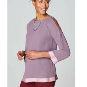 BRAND NEW Gorgeous Christian Siriano J.Jill Open-Shoulder Top Satin